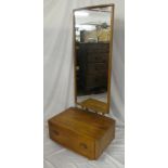 A 1960's/70's Ercol light elm dressing table with long dressing mirror and base drawer