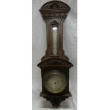 A good quality aneroid barometer by Hay & Lyall of Aberdeen with silvered circular dial below