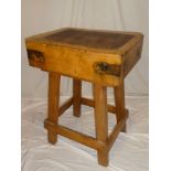 A good quality old rectangular butchers block,