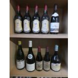 Ten bottles of mixed red and white wine including 4 x Domaine De Aracape;