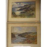 S**J**Beer - watercolours "Port Navas creek" and Cornish coastal scene, signed,