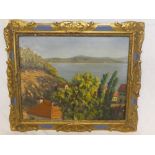 Artist Unknown - oil on board "Sainte Maxime - La Daie De St Tropex - 1927", indistinctly signed,