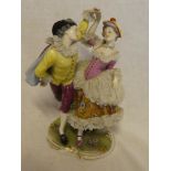 A German porcelain figure of a classical male and female,