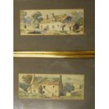 Artist Unknown - watercolours A pair of country scenes with cottages,