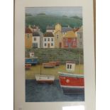 Simon Hart - watercolour "In the Harbour, Mousehole, Cornwall", signed,