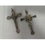 An ornate silver crucifix pendant, 4½" long,