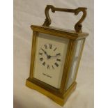 A good quality carriage clock by Mappin & Webb Ltd in brass traditional glazed case
