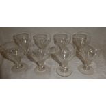 A set of eight Georgian style stemmed wine glasses,