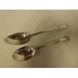 A George III silver bright cut serving spoon,