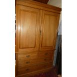 A Victorian polished satin walnut linen press with two short and two long drawers,