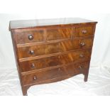 A 19th Century mahogany chest of three small drawers above three long drawers with turned handles
