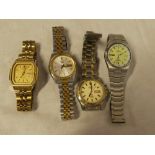 Four various gentleman's wristwatches by Seiko