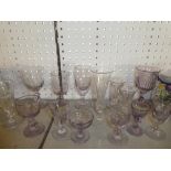 Fifteen various 18th & 19th Century stemmed drinking glasses and vessels