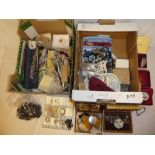Numerous boxes of various costume jewellery