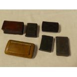Three various 19th Century wooden rectangular snuff boxes,