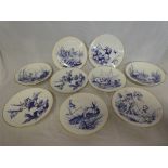 A Victorian china part dessert set with children,