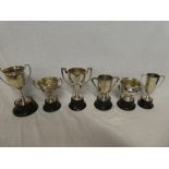 Five silver presentation trophy cups including Stithians Centenary Exhibition 1934,
