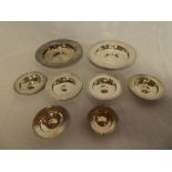 Eight various silver circular communion style platters, 8" diameter - 3½" diameter,