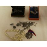 A selection of various silver jewellery and other jewellery including ladies cocktail watch,