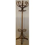 A good quality traditional bentwood half-section hat and coat stand