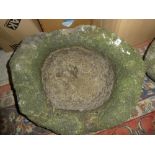 An old Cornish weathered granite shaped-oval garden trough,