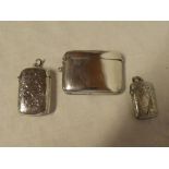 A George V silver rectangular concave vesta case,