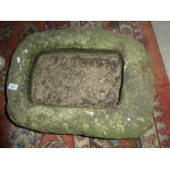 A small Cornish weathered granite rectangular garden trough,