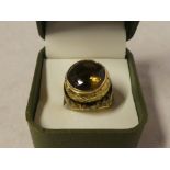 A 14ct gold heavy enamelled dress ring by Genero of Italy,
