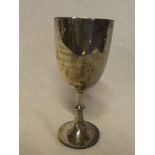 A silver presentation trophy goblet "Rapid Flight Challenge Cup, presented by Chamberlain,