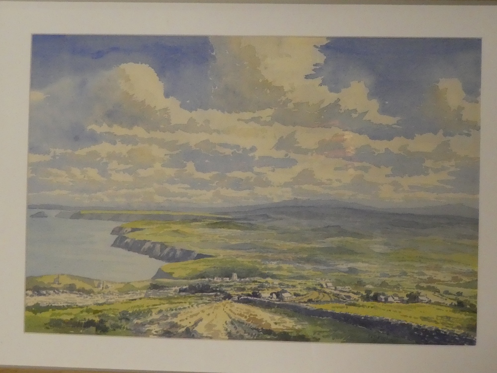 P**H**Brown - watercolour "North Cornwall coast from St Agnes Beacon", signed and dated 1980,