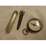 A Victorian silver cased pocket compass,
