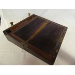 A 19th Century brass mounted mahogany military campaign-style writing slope with fitted interior