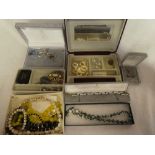 A selection of various costume jewellery including silver dress jewellery, necklaces,