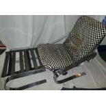 A pair of good quality 1970's heavy chrome open arm reclining easy chairs,