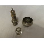 A good quality silver baluster-shaped sugar sifter with pierced domed top,