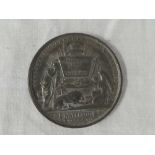 An 1852 white metal medallion commemorating the death of the Duke of Wellington