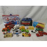 A selection of various die-cast vehicles including mint Corgi Red Arrows aircraft,