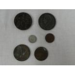 A selection of various trade tokens including Holloway's Pills & Ointments 1857 and 1858,