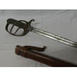 A George V Officers sword of the Royal Artillery with etched steel blade,