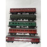 Tri-ang OO gauge - five various coaches including diesel centre car
