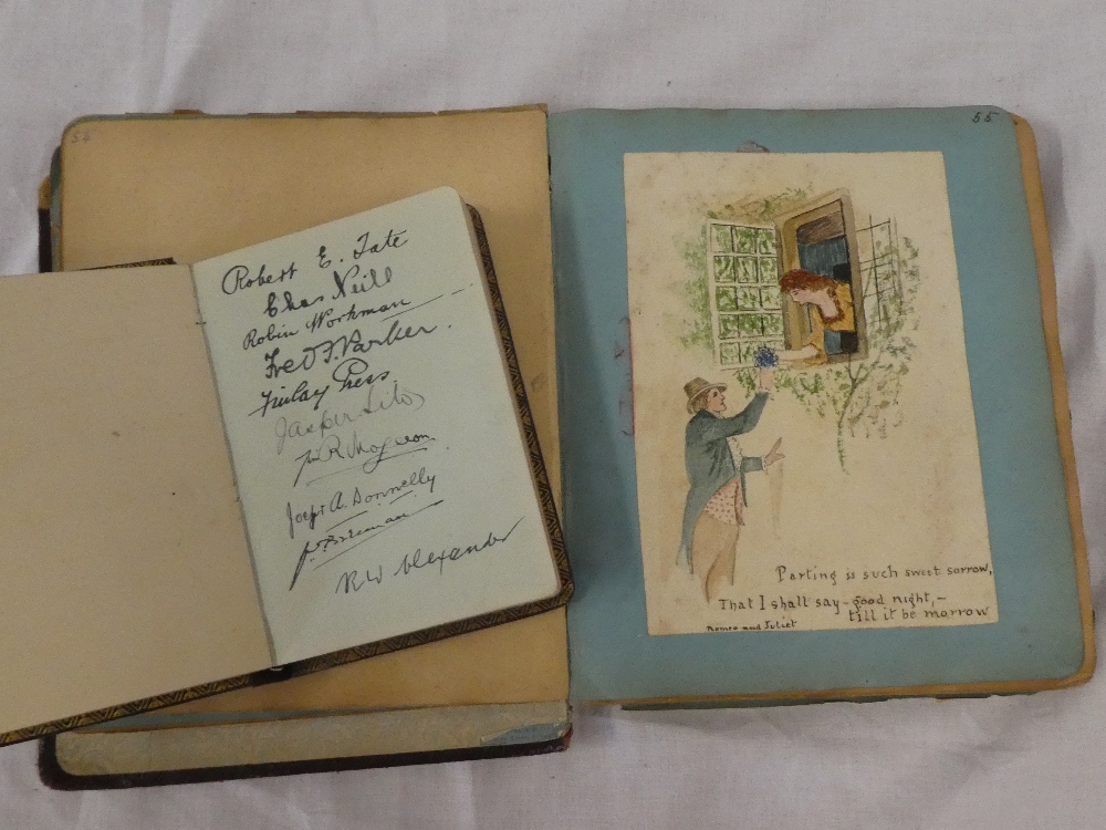 A late Victorian/Edwardian album of watercolours, sketches,