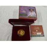 A 2000 Queen Mother Centenary year gold proof crown, limited edition,