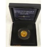 2016 Queen Elizabeth II 90th Official Birthday gold unite, proof 9ct gold,