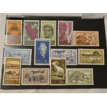 A stock card of Cyprus 1962 definitive stamps,