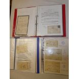 Three folder albums containing a collection of French postal history, mainly Paris cancels,