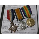 A 1914/15 star trio of medals awarded to No.111358 Pnr. J.
