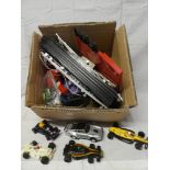 A selection of various Scalextric including cars, track, controllers,