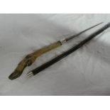 A gentleman's sword stick with 10" square section blade,