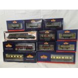 A Bachmann OO gauge - four mint & boxed coaches including two chocolate/cream restaurant cars,