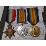 1914/15 star trio of medals awarded No.552090 Dvr.